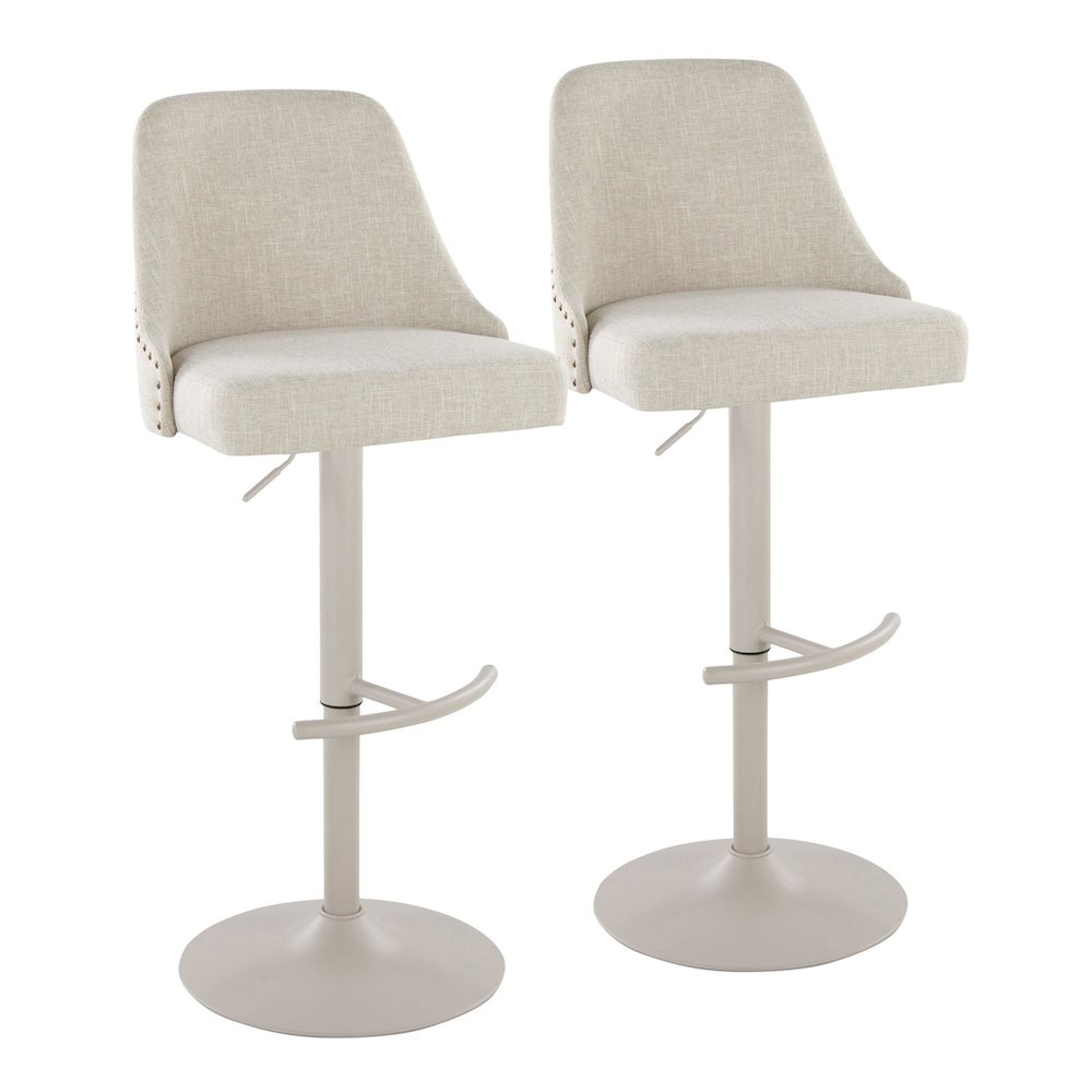 Studded Marcel Adjustable Barstool - Set of 2. Picture 1