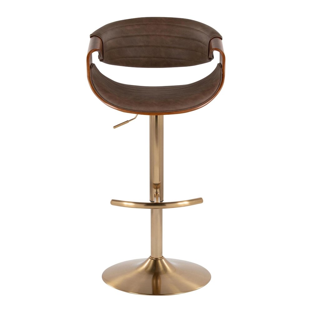 Symphony Adjustable Barstool - Set of 2 in Gold Metal. Picture 6