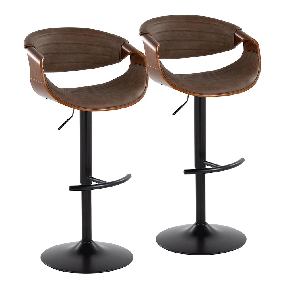 Symphony Adjustable Barstool - Set of 2 in Black Metal. Picture 1