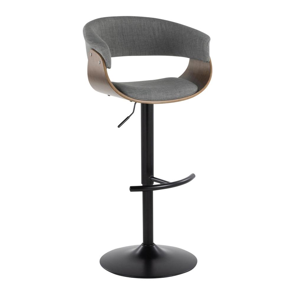 Grey Vintage Mod Adjustable Height Barstool - Set of 2. Picture 2
