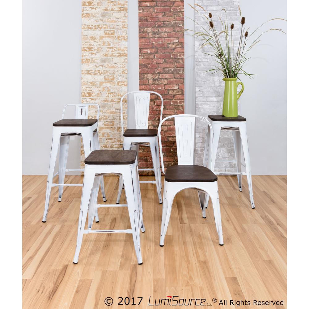 White, Espresso Oregon High Back Counter Stool - Set of 2. Picture 10