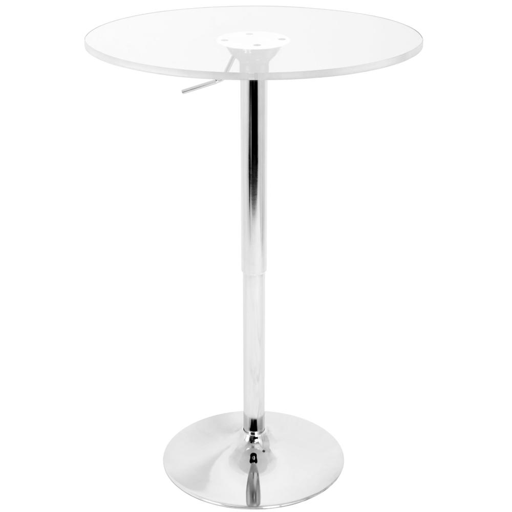 Clear Adjustable Bar Table. Picture 1