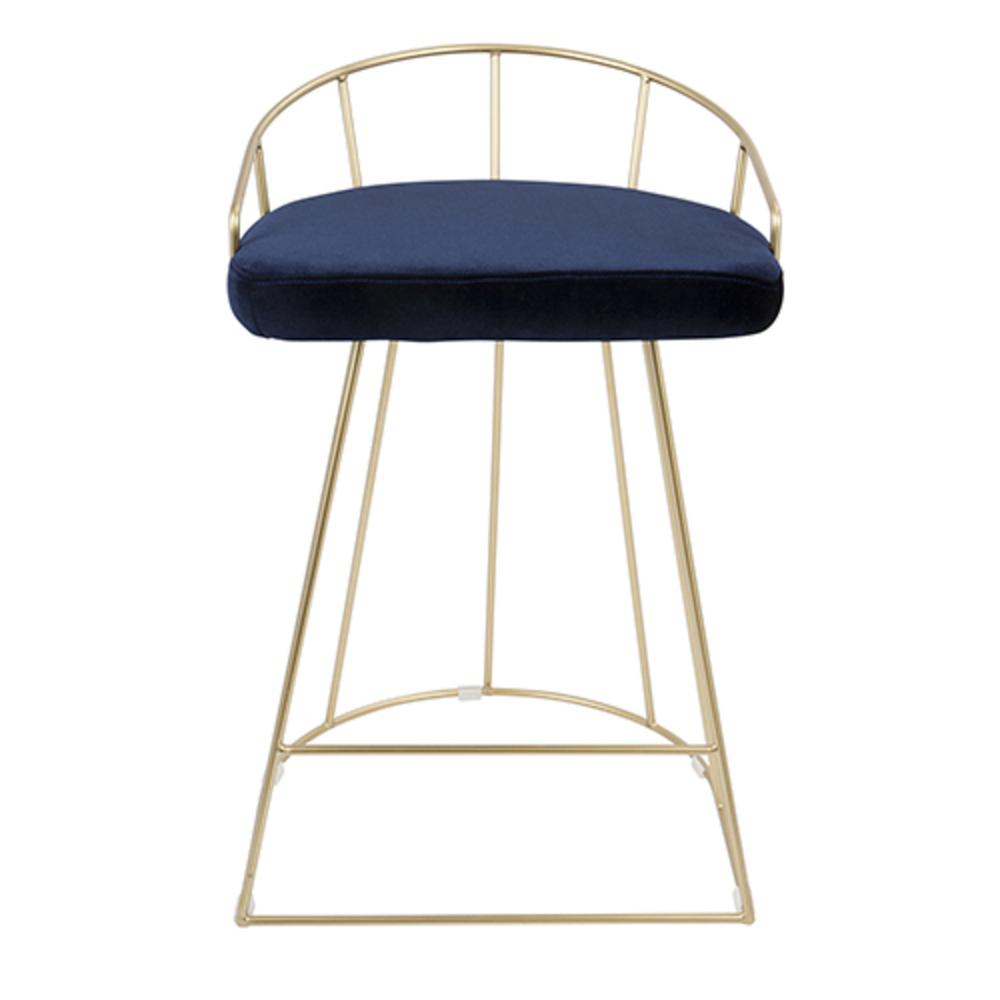 Gold, Blue Canary Counter Stool - Set of 2. Picture 4