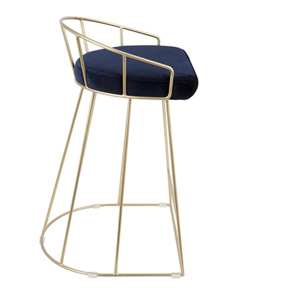 Gold, Blue Canary Counter Stool - Set of 2. Picture 7