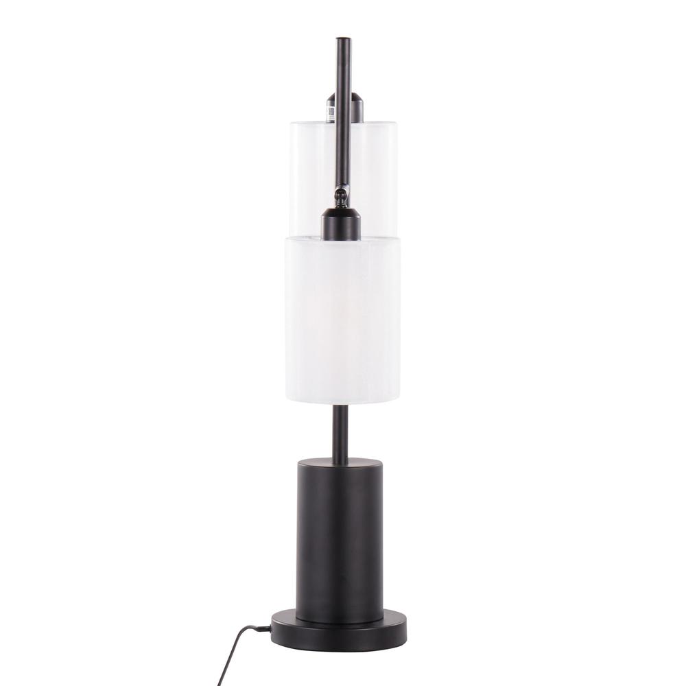 Black Metal, White Shades Cannes Table Lamp. Picture 3