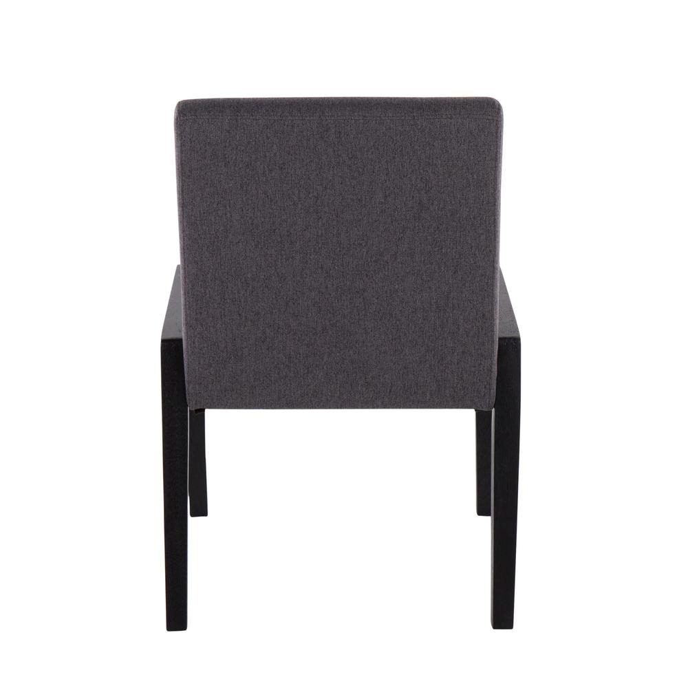 Black Wood, Grey Fabric Carmen Chair - Set of 2. Picture 5
