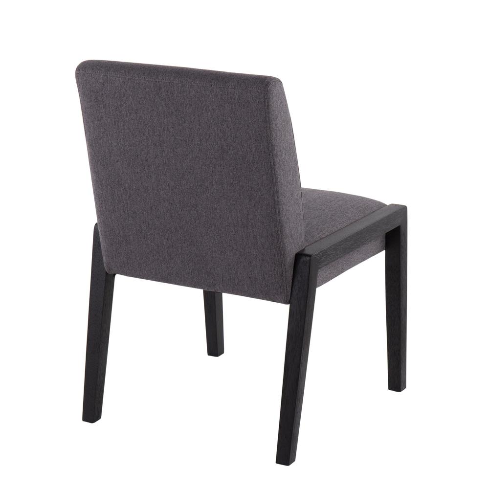Black Wood, Grey Fabric Carmen Chair - Set of 2. Picture 4