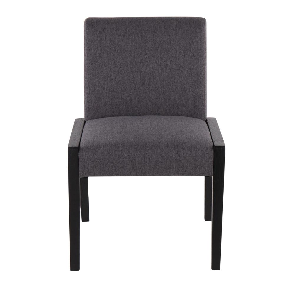 Black Wood, Grey Fabric Carmen Chair - Set of 2. Picture 6
