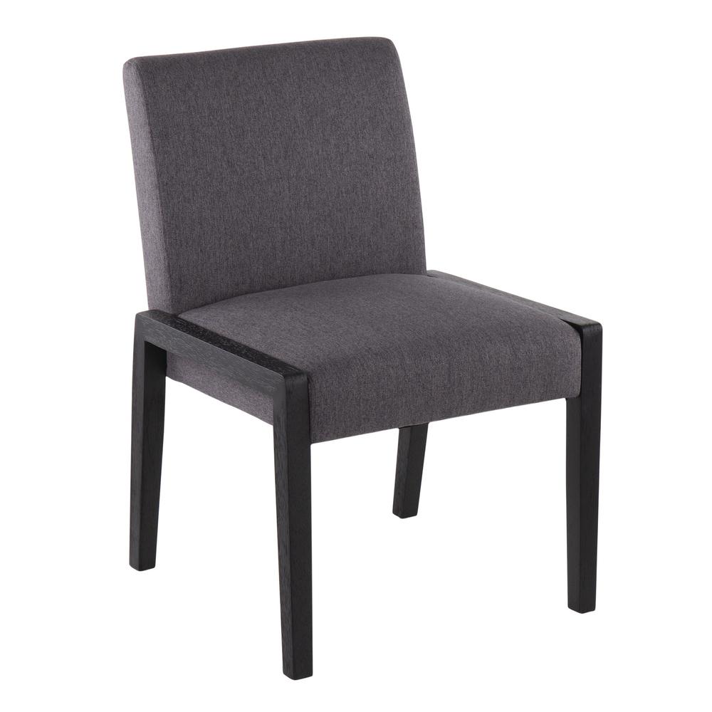 Black Wood, Grey Fabric Carmen Chair - Set of 2. Picture 2