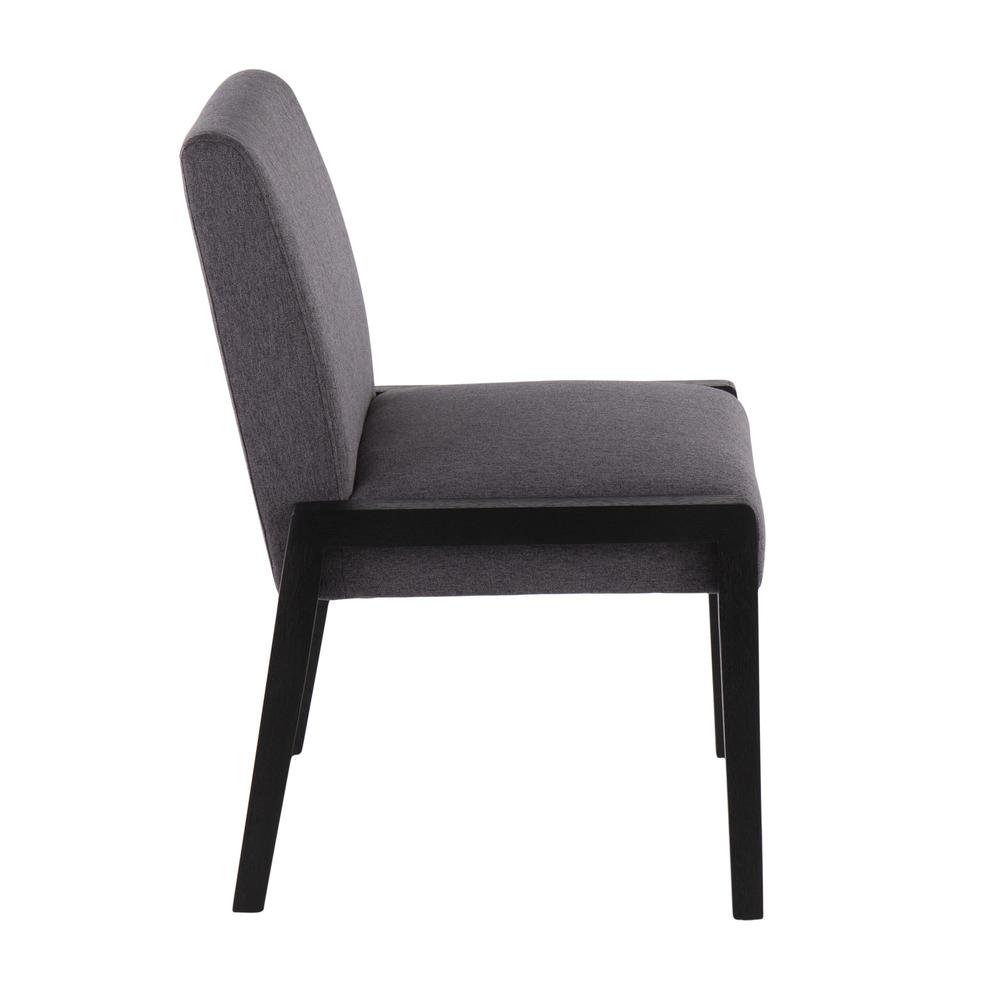 Black Wood, Grey Fabric Carmen Chair - Set of 2. Picture 3