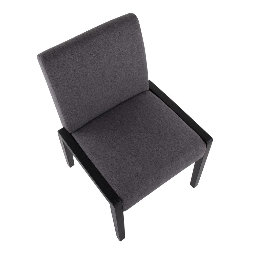 Black Wood, Grey Fabric Carmen Chair - Set of 2. Picture 7