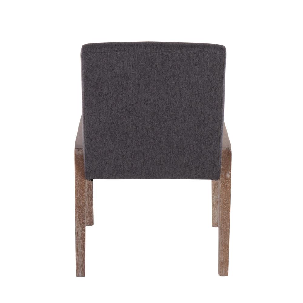 White Washed Wood, Grey Fabric Carmen Chair - Set of 2. Picture 5