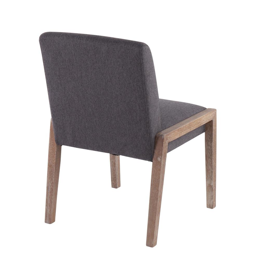 White Washed Wood, Grey Fabric Carmen Chair - Set of 2. Picture 4