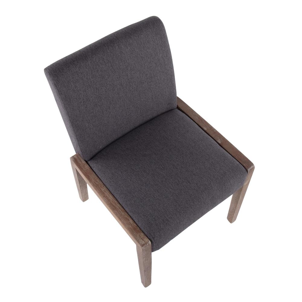 White Washed Wood, Grey Fabric Carmen Chair - Set of 2. Picture 7