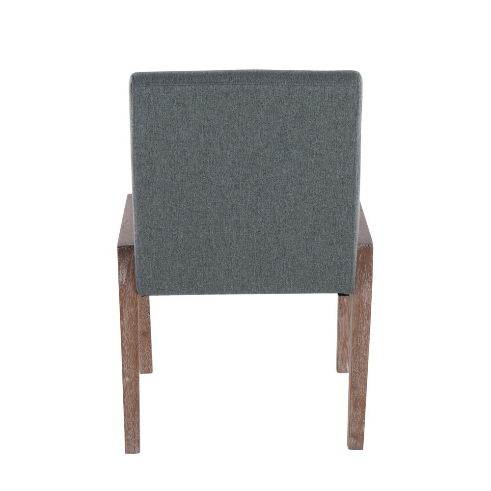 White Washed Wood, Teal Fabric Carmen Chair - Set of 2. Picture 5