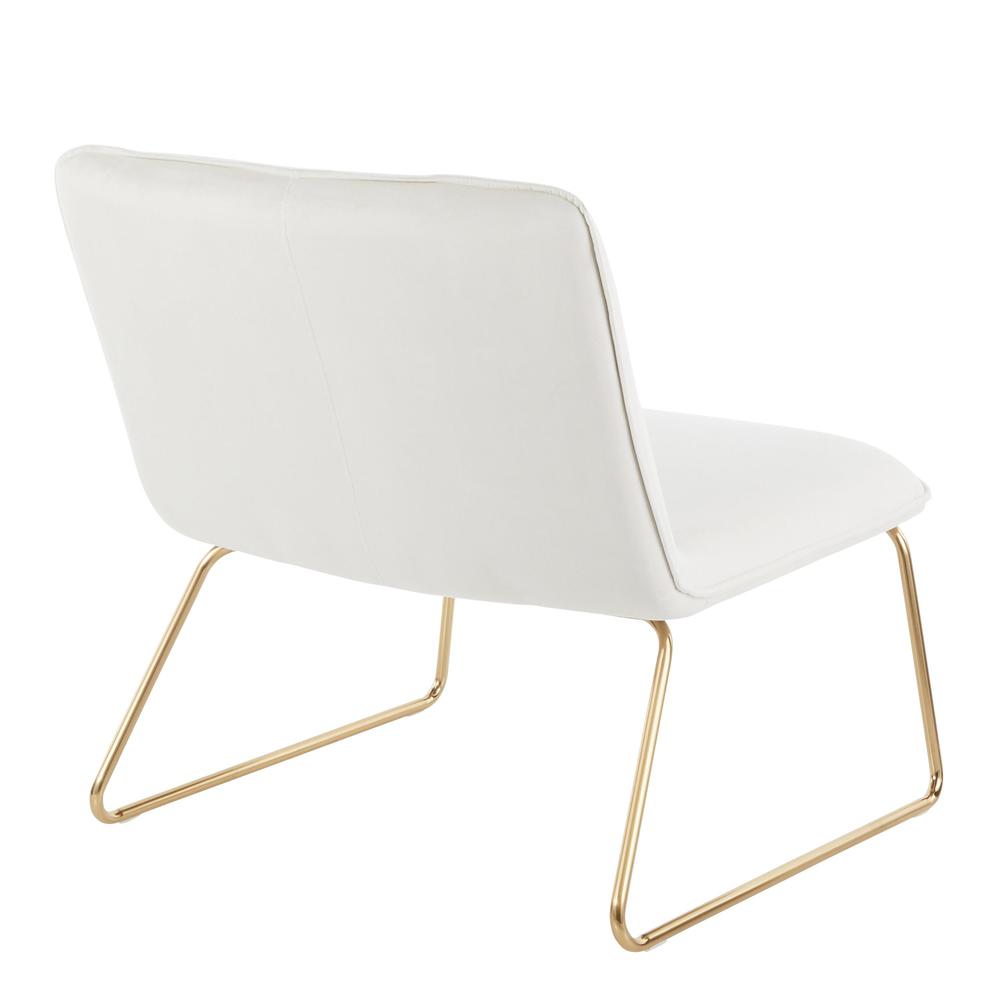 Gold Metal, Cream Velvet Casper Accent Chair. Picture 3