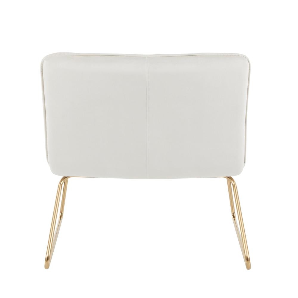 Gold Metal, Cream Velvet Casper Accent Chair. Picture 4