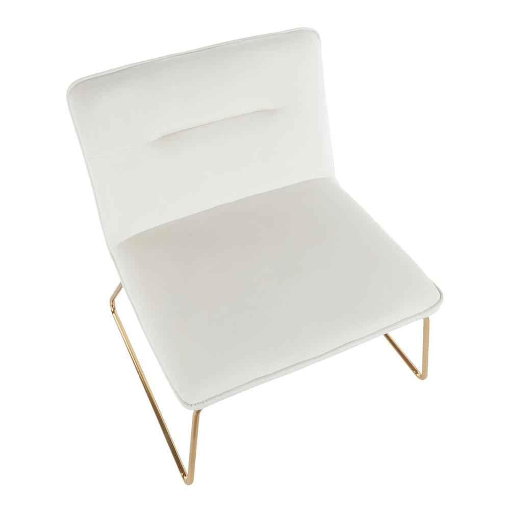 Gold Metal, Cream Velvet Casper Accent Chair. Picture 6