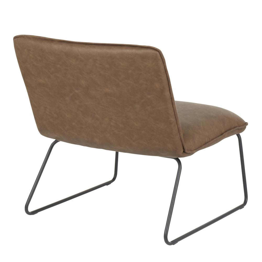 Black Metal, Espresso PU Casper Accent Chair. Picture 3