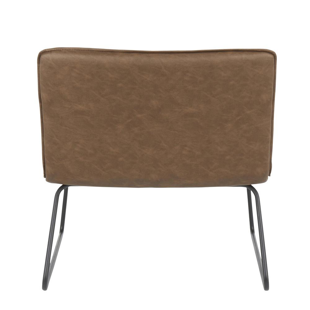Black Metal, Espresso PU Casper Accent Chair. Picture 4