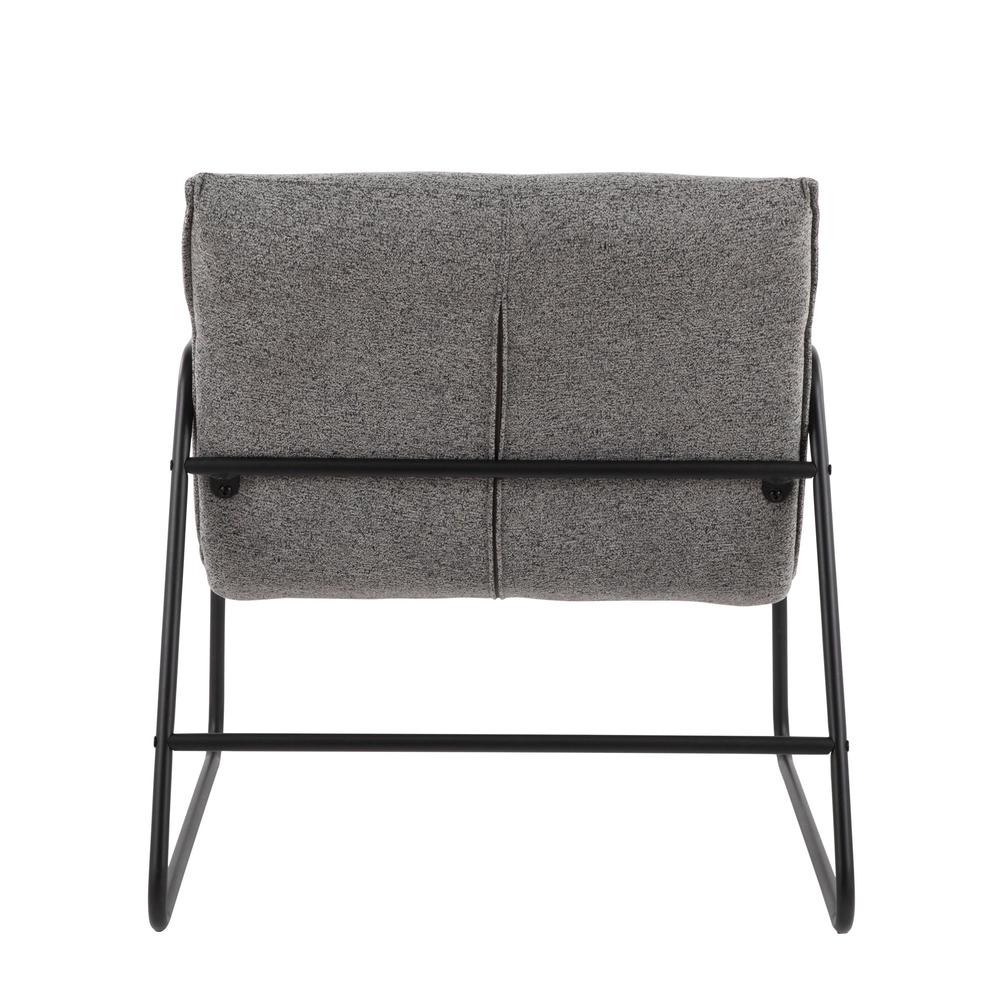 Black Steel, Grey Noise Fabric Casper Arm Chair. Picture 4