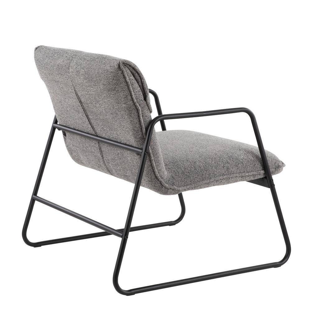 Black Steel, Grey Noise Fabric Casper Arm Chair. Picture 3