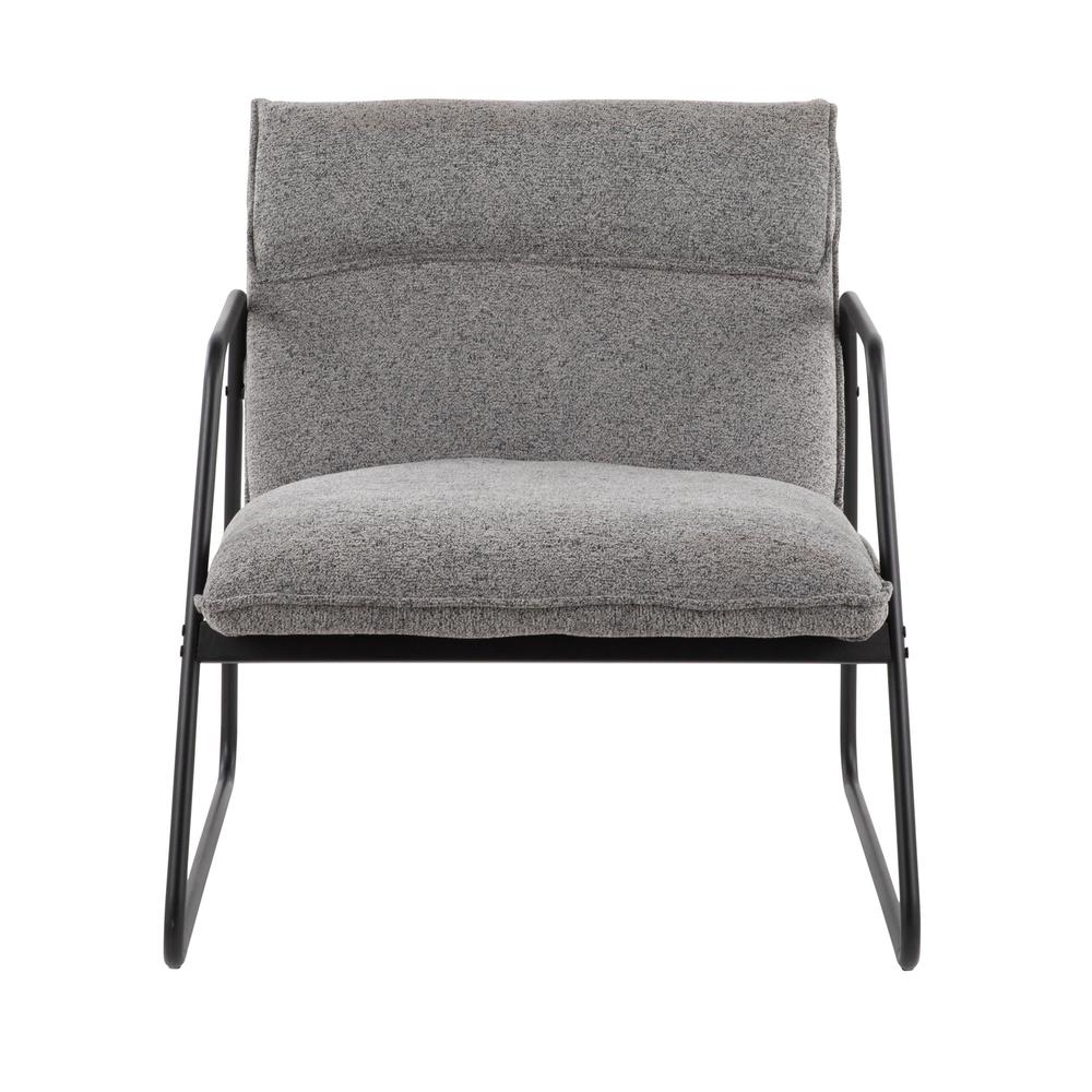 Black Steel, Grey Noise Fabric Casper Arm Chair. Picture 5