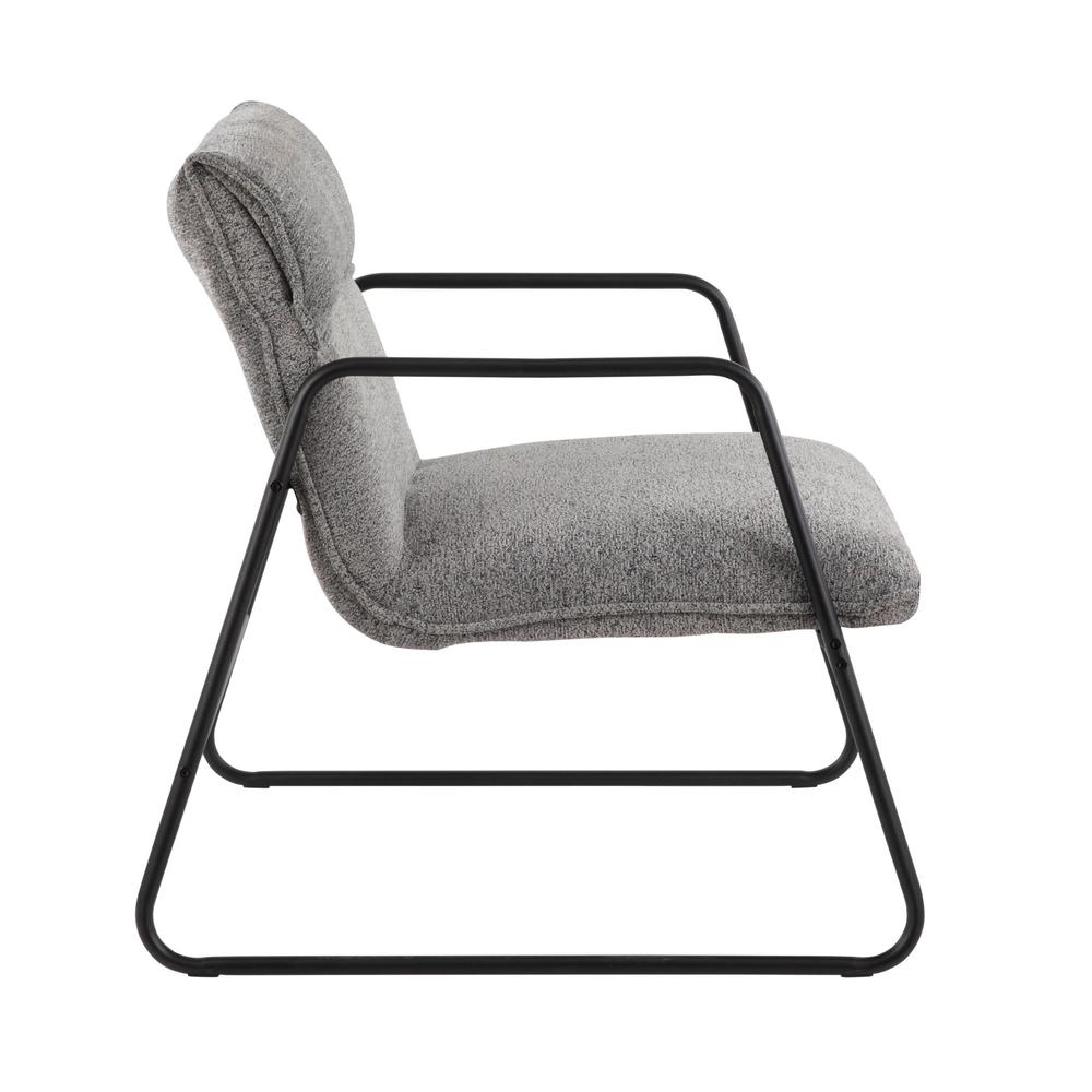 Black Steel, Grey Noise Fabric Casper Arm Chair. Picture 2