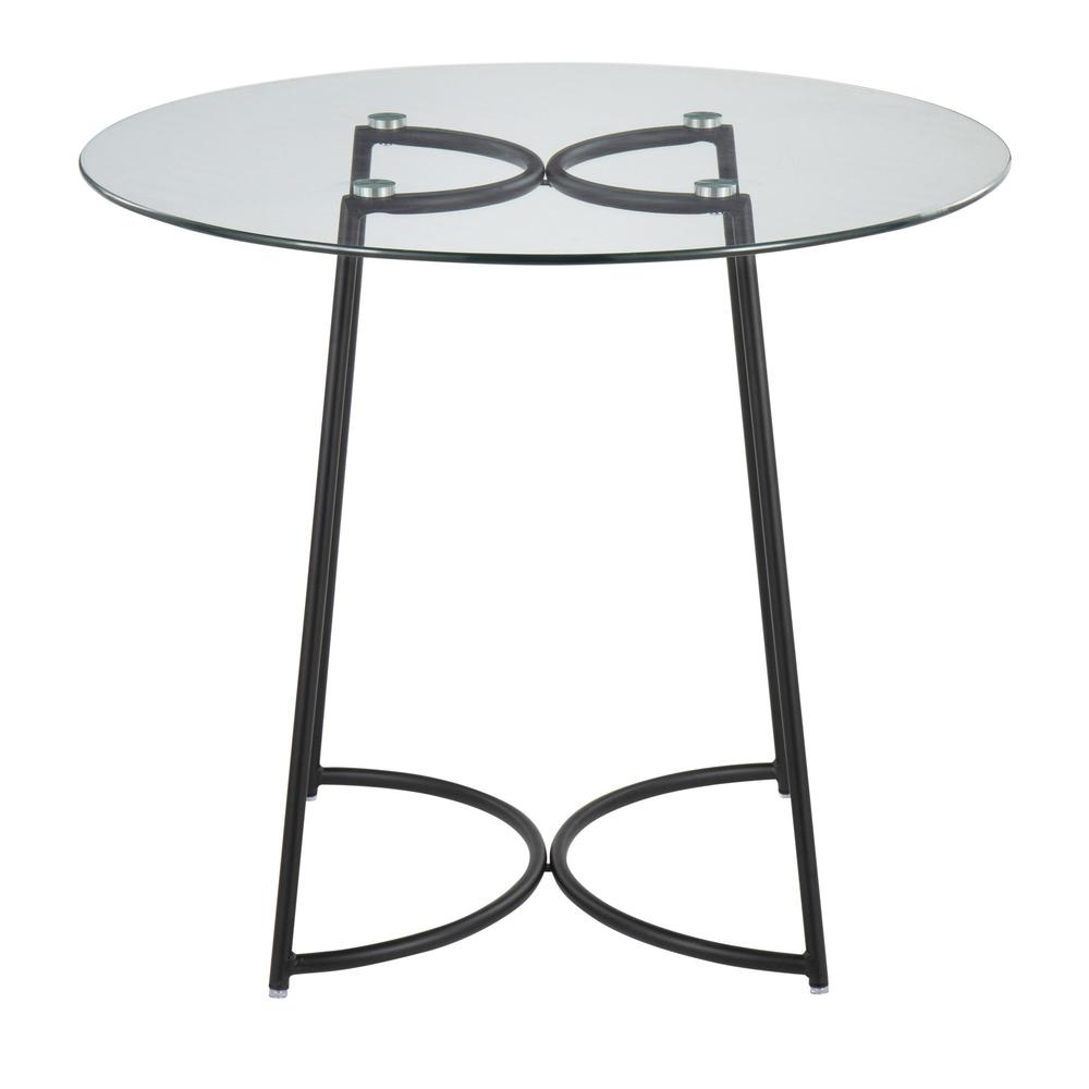 Black Steel, Clear Glass Cece Dinette Table. Picture 4