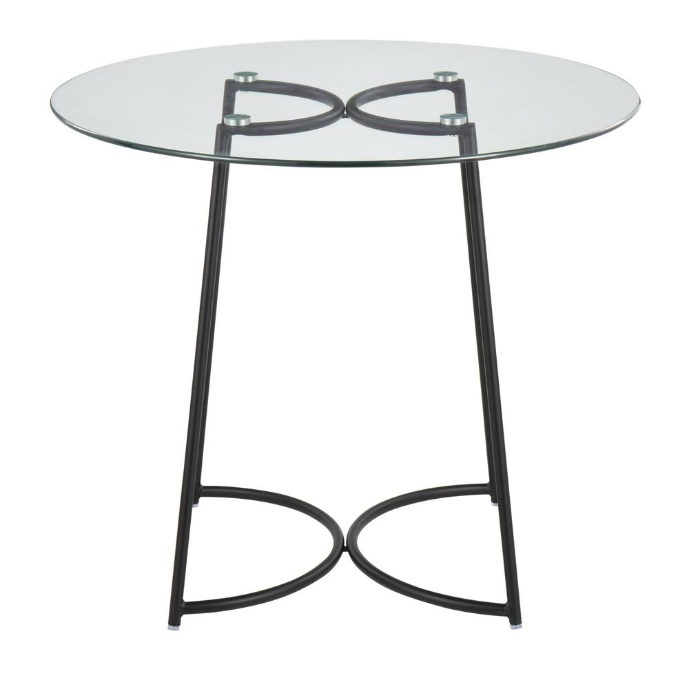 Black Steel, Clear Glass Cece Dinette Table. Picture 5