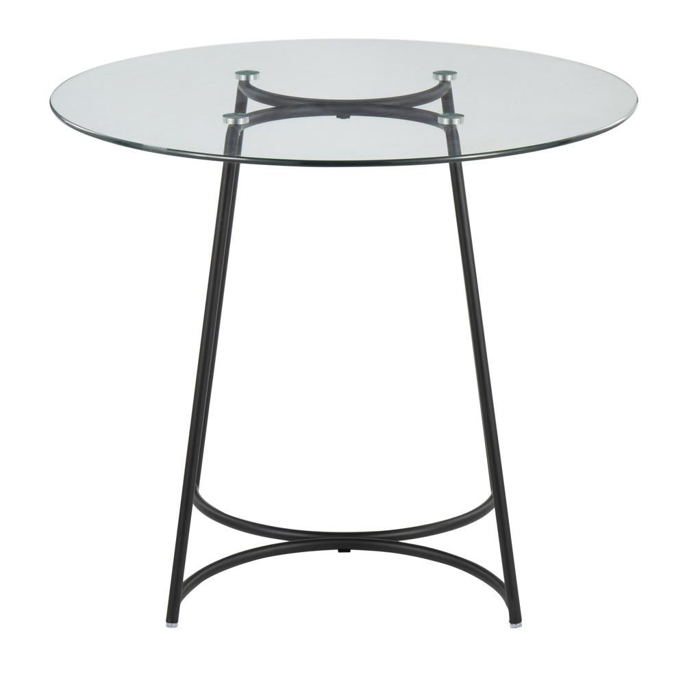 Black Steel, Clear Glass Cece Dinette Table. Picture 2