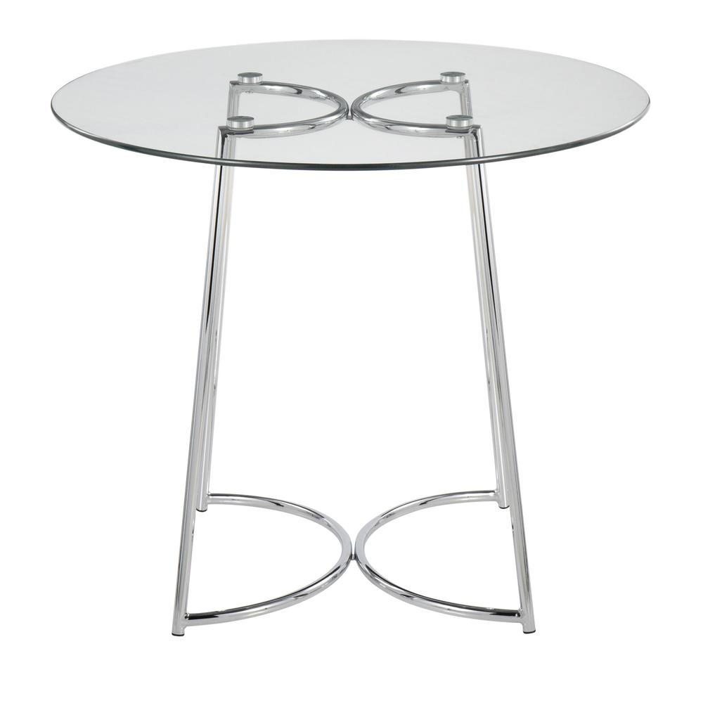 Chrome, Clear Glass Cece Dinette Table. Picture 4