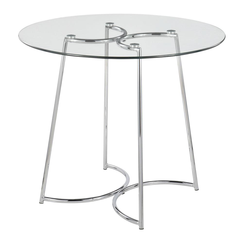 Chrome, Clear Glass Cece Dinette Table. Picture 3
