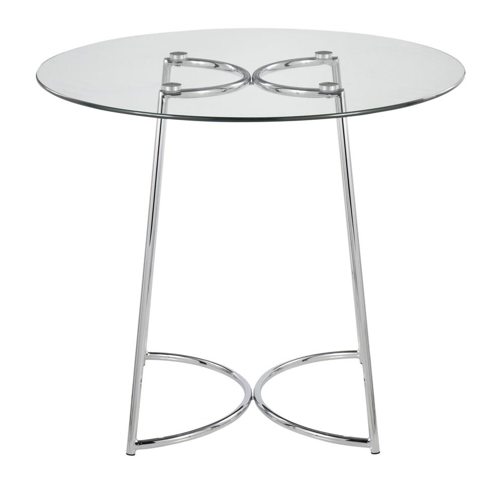 Chrome, Clear Glass Cece Dinette Table. Picture 5