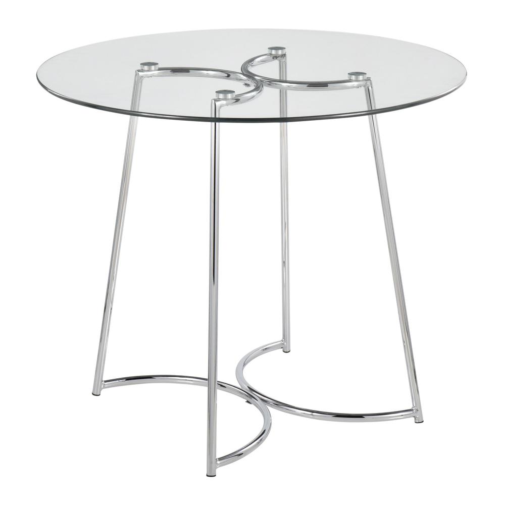 Chrome, Clear Glass Cece Dinette Table. Picture 1