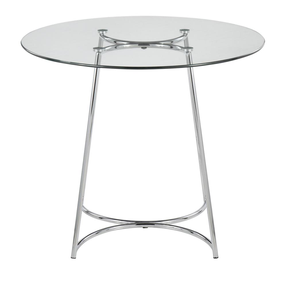 Chrome, Clear Glass Cece Dinette Table. Picture 2