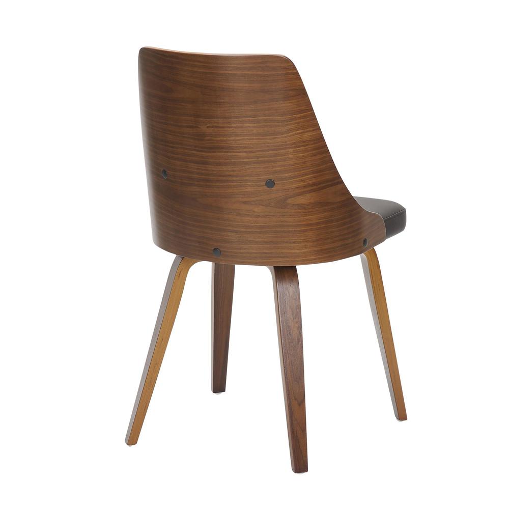 Walnut Wood, Brown PU Anabelle Bent Wood Chair - Set of 2. Picture 4