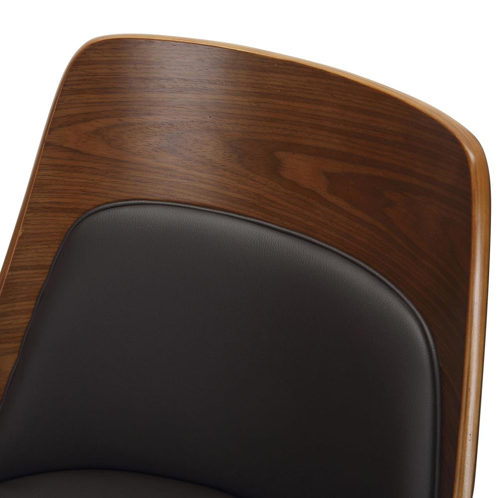 Walnut Wood, Brown PU Anabelle Bent Wood Chair - Set of 2. Picture 8