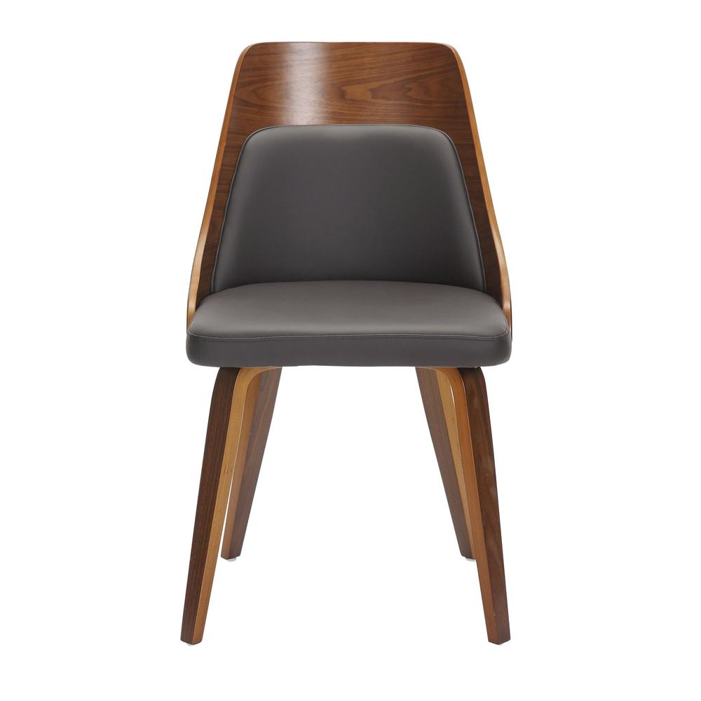 Walnut Wood, Brown PU Anabelle Bent Wood Chair - Set of 2. Picture 6