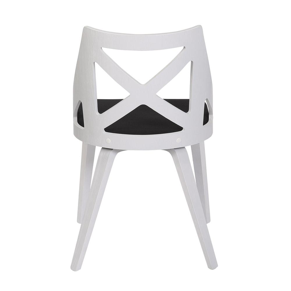 White Textured Wood, Charcoal Fabric Charlotte Chair - Set of 2. Picture 5