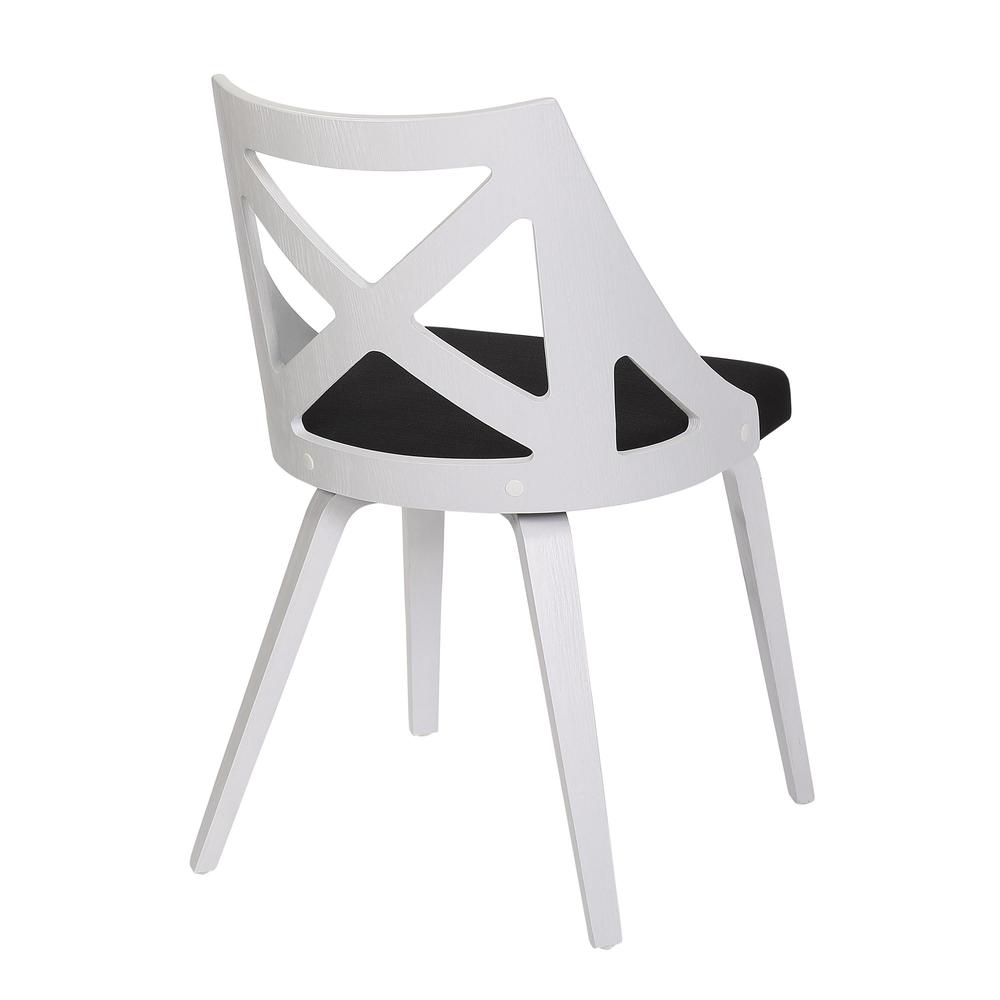 White Textured Wood, Charcoal Fabric Charlotte Chair - Set of 2. Picture 4