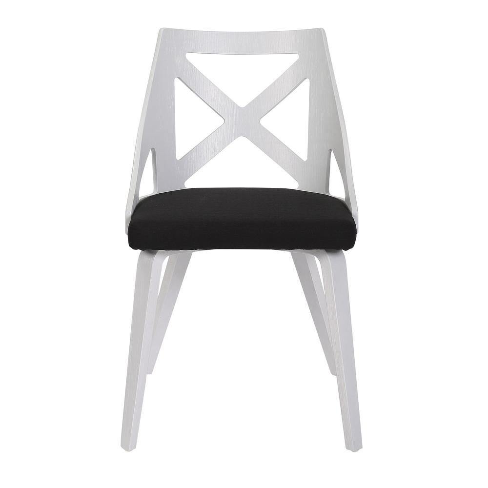 White Textured Wood, Charcoal Fabric Charlotte Chair - Set of 2. Picture 6