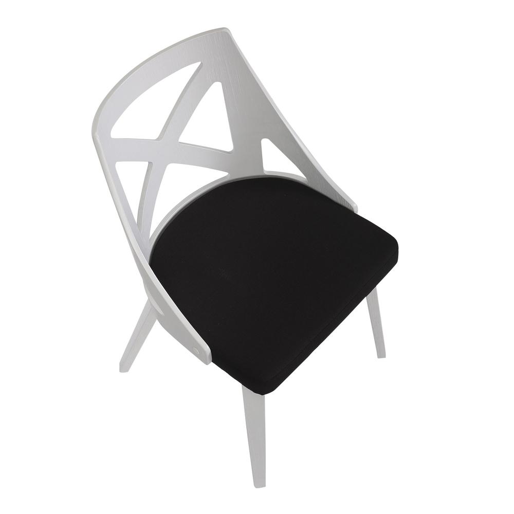 White Textured Wood, Charcoal Fabric Charlotte Chair - Set of 2. Picture 7