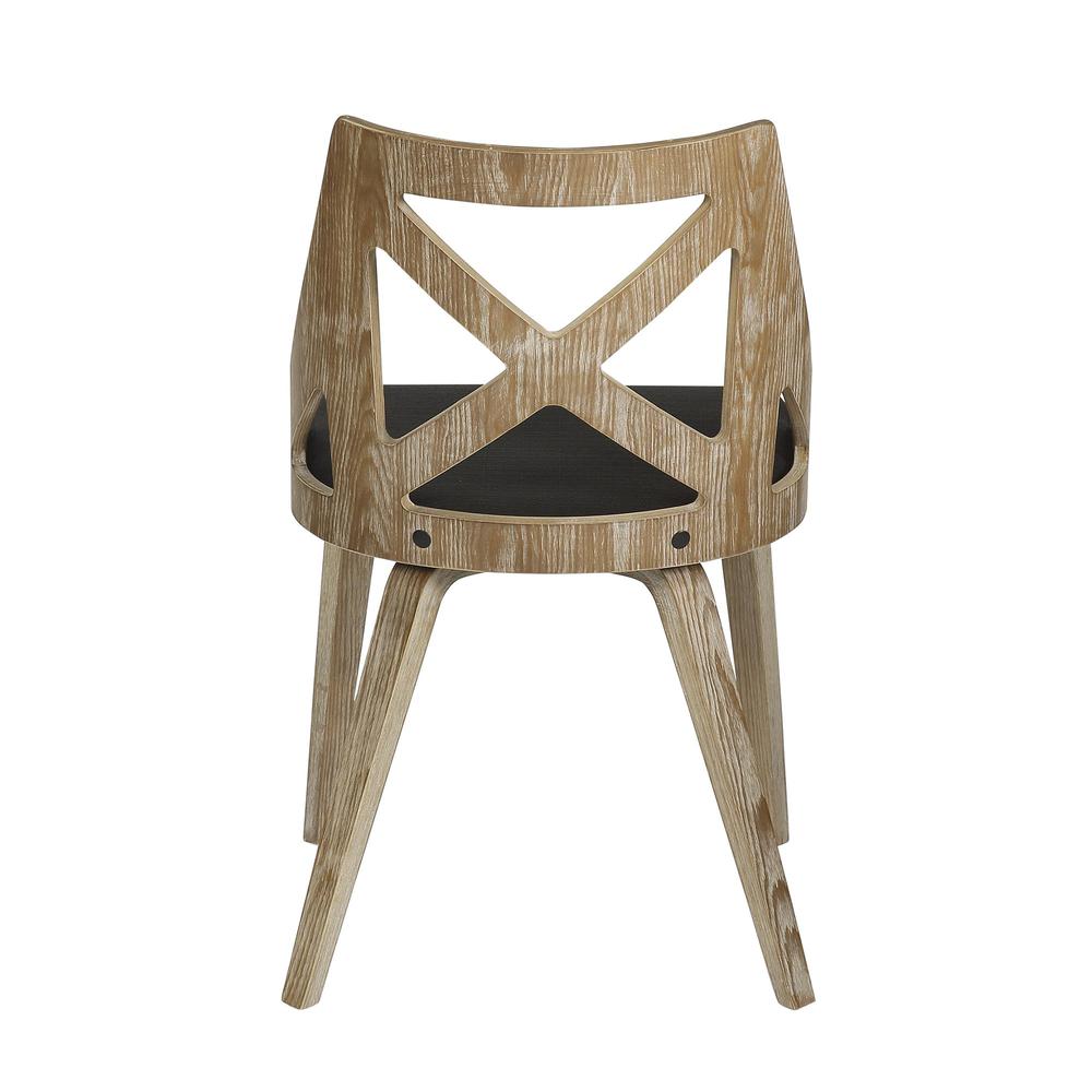 White Washed Wood, Charcoal Fabric Charlotte Chair - Set of 2. Picture 5