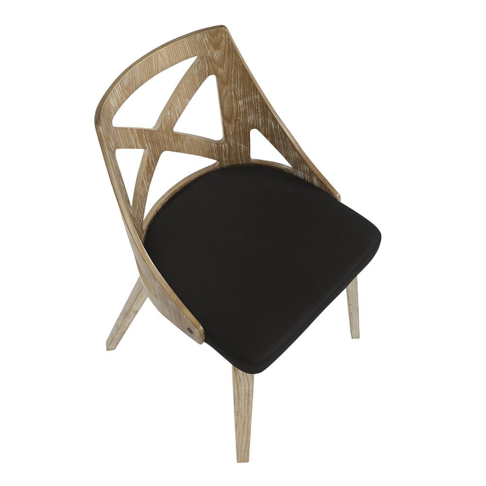 White Washed Wood, Charcoal Fabric Charlotte Chair - Set of 2. Picture 7