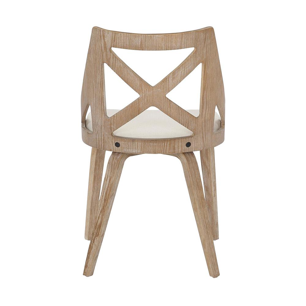 White Washed Wood, Cream Noise Fabric Charlotte Chair - Set of 2. Picture 5