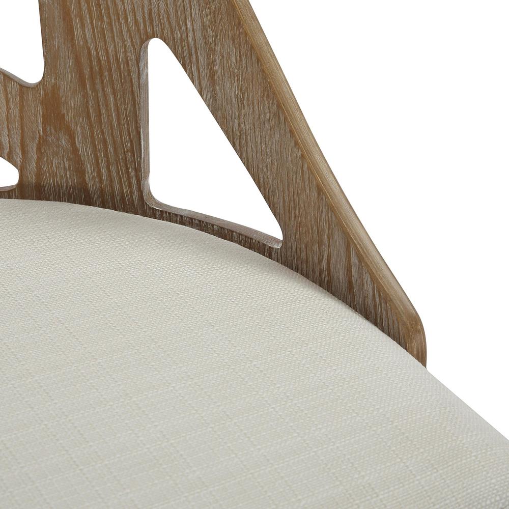 White Washed Wood, Cream Noise Fabric Charlotte Chair - Set of 2. Picture 8