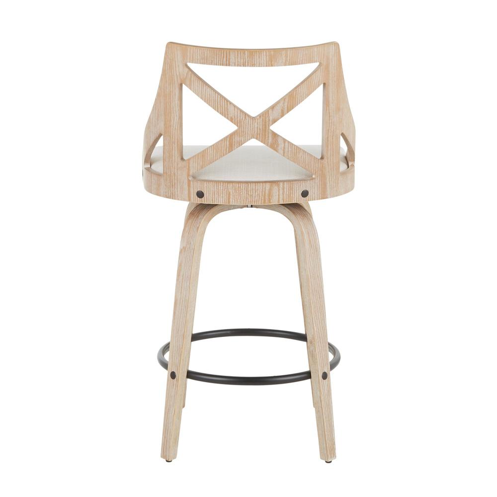White Charlotte 26" Fixed Height Counter Stool - Set of 2. Picture 5