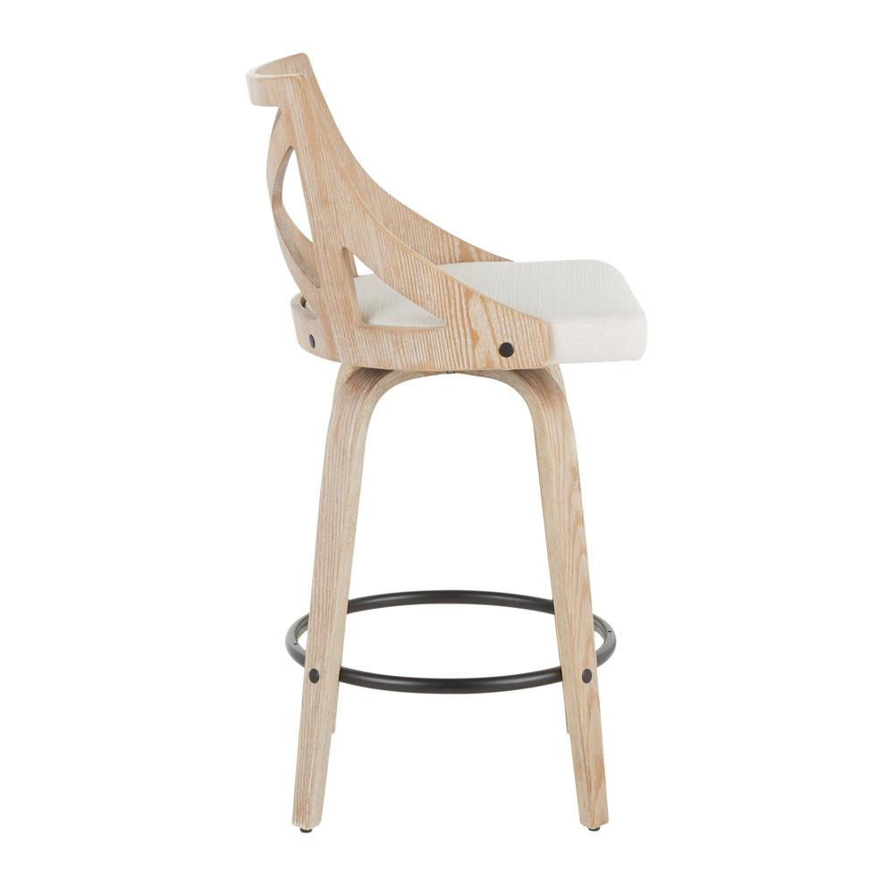 White Charlotte 26" Fixed Height Counter Stool - Set of 2. Picture 3