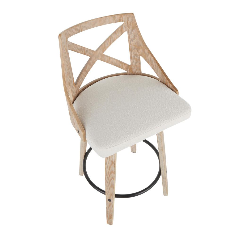 White Charlotte 26" Fixed Height Counter Stool - Set of 2. Picture 7